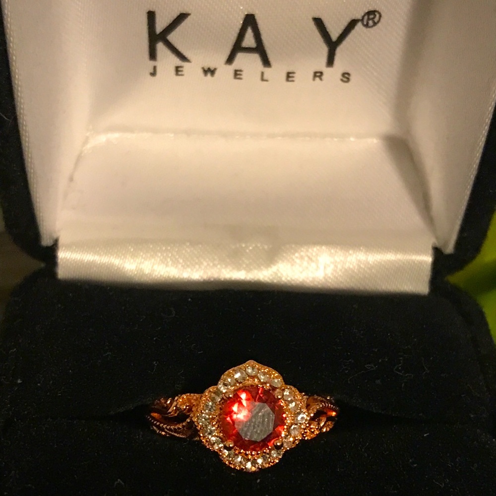 Women’s 6.5 Rose Gold Ring Red Ruby
